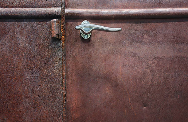 Rusted Antique Truck Door stock photo