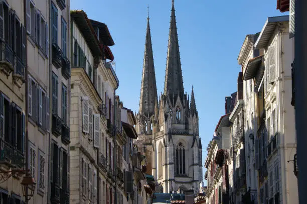Photo of Views of the Sainte-Marie Cathedral of Bayonne during a sunny day.
