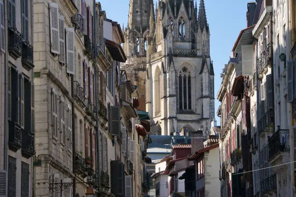 Photo of Views of the Sainte-Marie Cathedral of Bayonne during a sunny day.