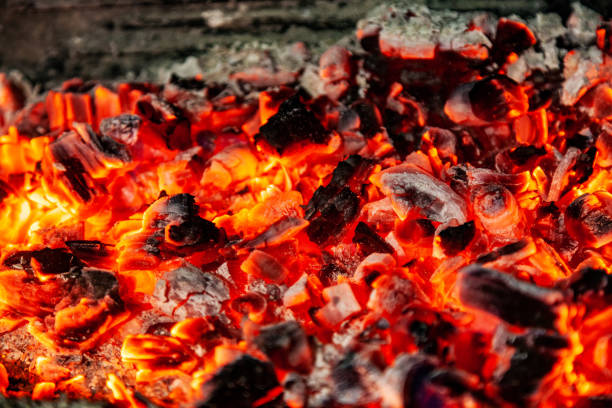 istock Abstract background of burning coals 1442826669