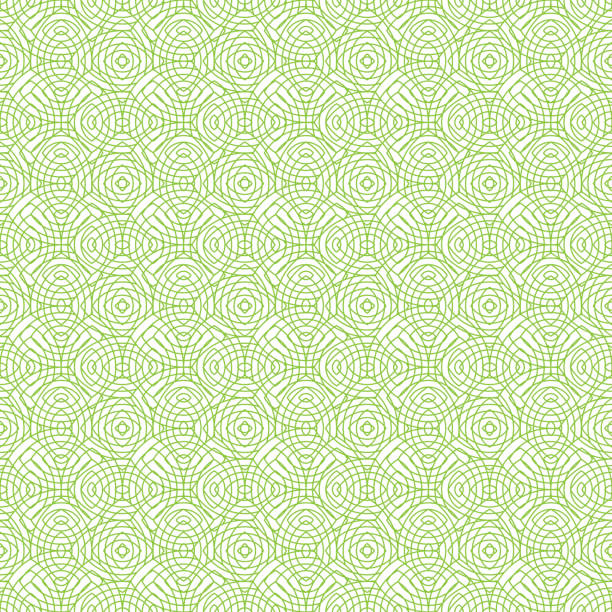 ilustrações de stock, clip art, desenhos animados e ícones de seamless geometric pattern in green color made of thin flat trendy linear style lines. inspired of banknote, money design, currency, note, check or cheque, ticket, reward. watermark security. vector. - certificate guilloche finance pattern