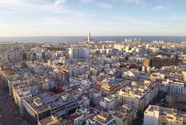 панорамный вид на касабланку, марокко - casablanca стоковые фото и изображения