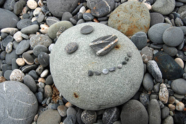 Smiley Beach Stone stock photo