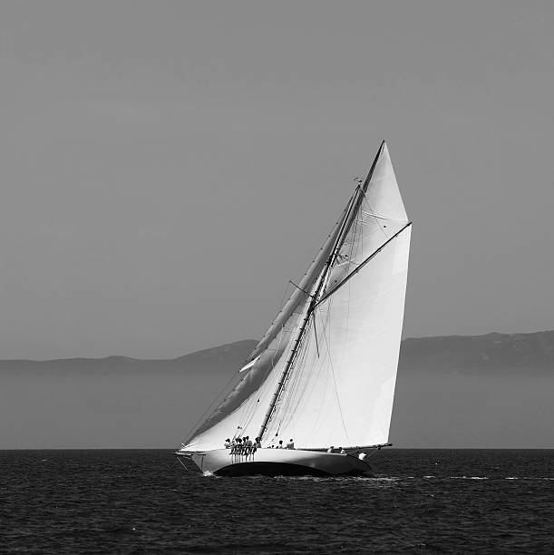 istock Sailing yacht in the wind 144283251