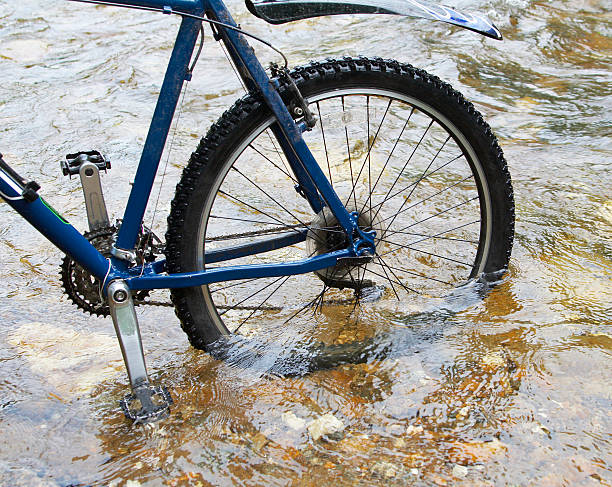 hardtail bike partially dived in to water