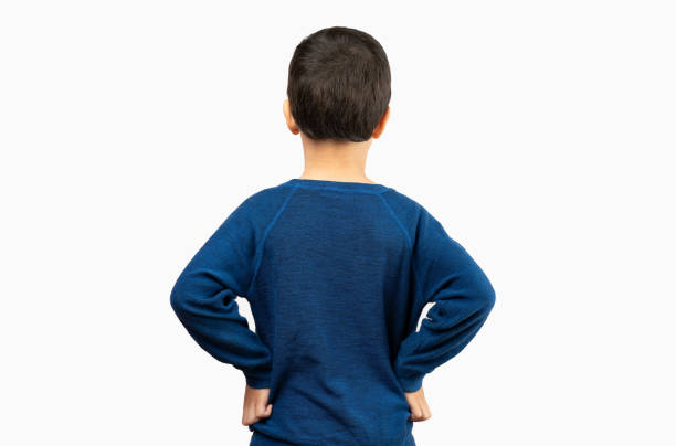 istock rear view of a little boy 1442835288