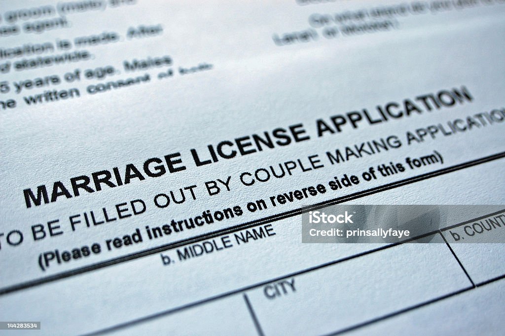 Matrimonio solicitud de licencia - Foto de stock de Autoridad libre de derechos