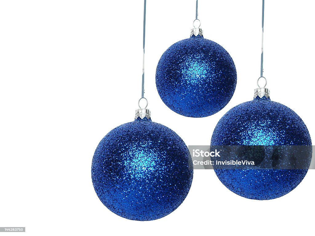 blue Christmas Ball auf weißem Hintergrund - Lizenzfrei Am Rand Stock-Foto