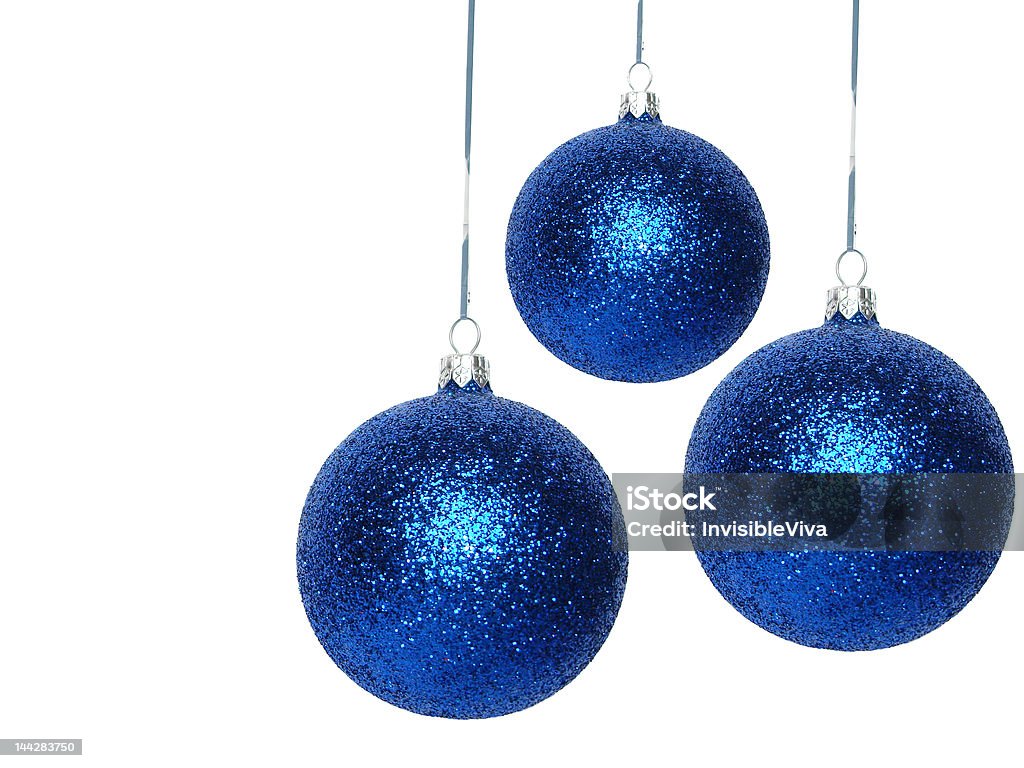 블루 크리스마스 공 처리 흰색 배경 - 로열티 프리 가까운 스톡 사진