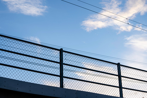 Sky Railing Blue Beautiful Bright Sky With A Metal Railing Visible Below It Stock ...