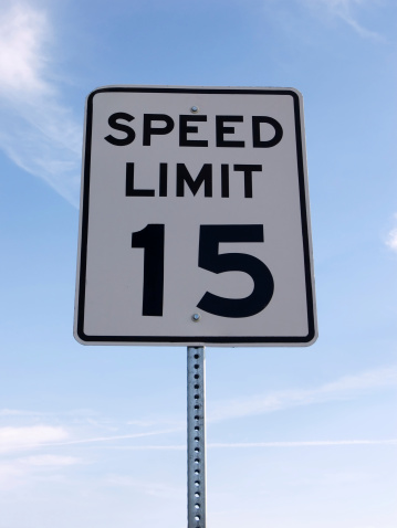 15 MPH speed limit sign