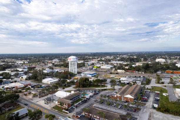 istock Historic Cocoa Village Florida Aerial Drone View 1442841176
