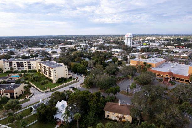 istock Historic Cocoa Village Florida Aerial Drone View 1442841255