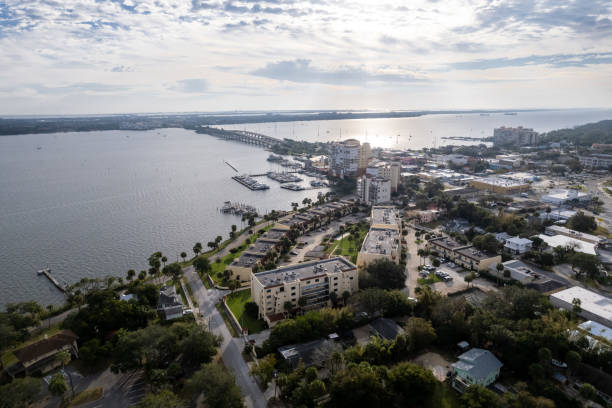 istock Historic Cocoa Village Florida Aerial Drone View 1442841302