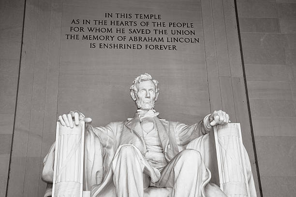 흑백 Lincoln 군인기념 스톡 사진