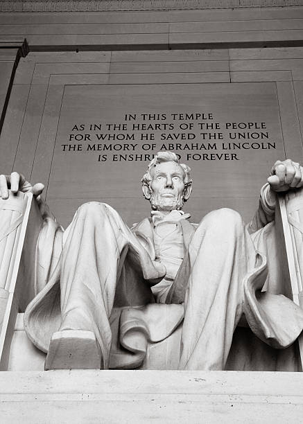Foto preto e branco de Lincoln Memorial - foto de acervo