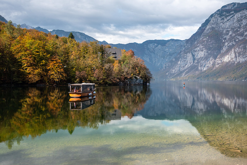 Scenic Lake Bohinj in the Triglav National Park, The Julian Alps, Slovenia