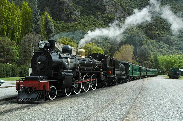This steamtrain runs on a small touristic rairoad near Kingston, NZ. The locomotive as well as the carriages date from the early 1920's.