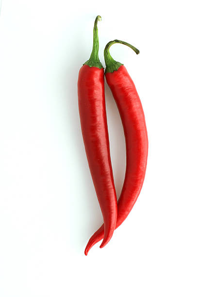 Two chili peppes stock photo