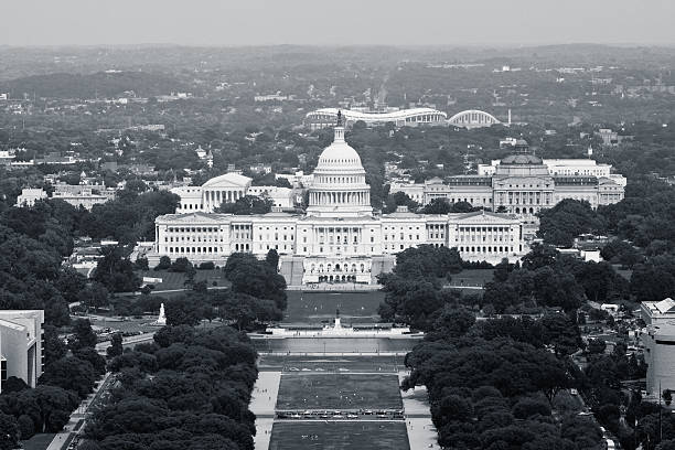 Vista aérea del Capitolio de Estados Unidos - foto de stock