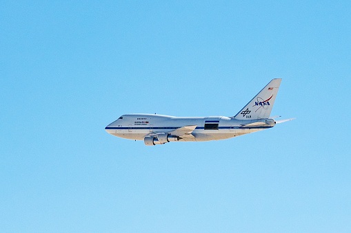 Boeing 747SP housing The Stratospheric Observatory for Infrared Astronomy (SOFIA) airborne observatory.
