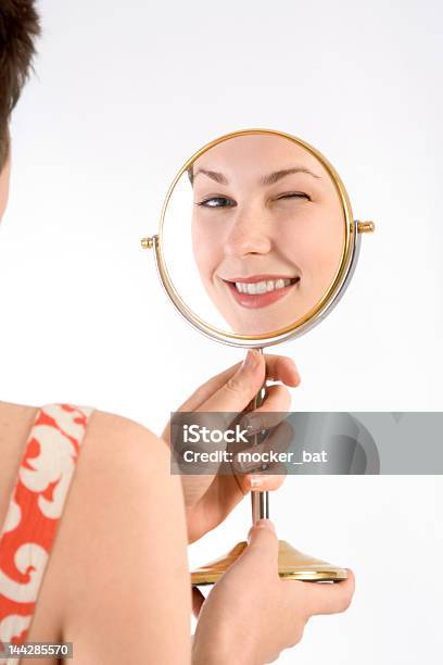 Wink In Mirror Stock Photo - Download Image Now - 20-24 Years, 20-29 Years, Adult