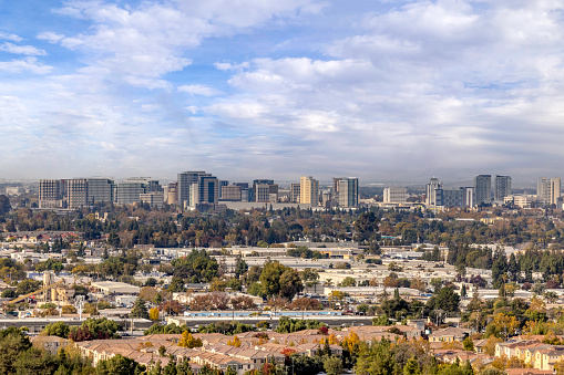High quality aerial stock photos of downtown San Jose California.