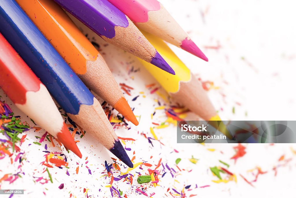 Grupa kolorowych ołówków - Zbiór zdjęć royalty-free (Aranżować)