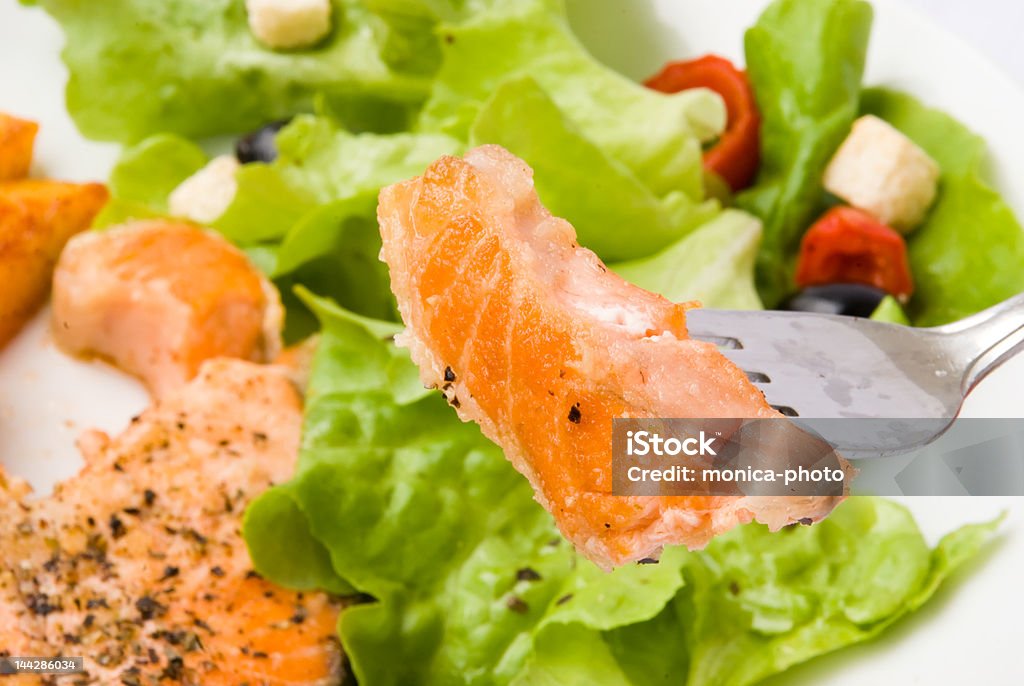 Köstliches Stück gegrillten Lachs - Lizenzfrei Bratengericht Stock-Foto