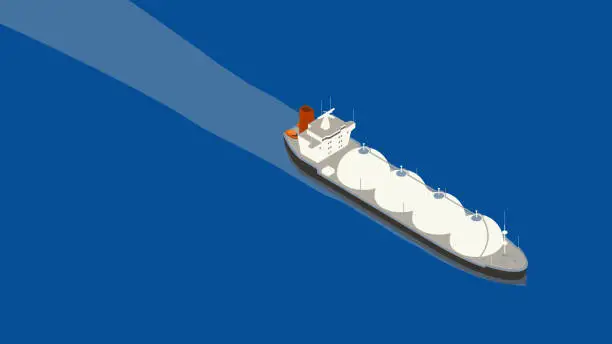 Vector illustration of Liquefied Natural Gas Tanker Illustration