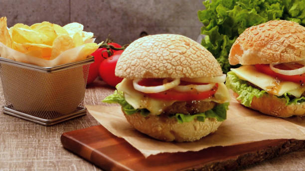 istock Homemade veggie burger 1442870567