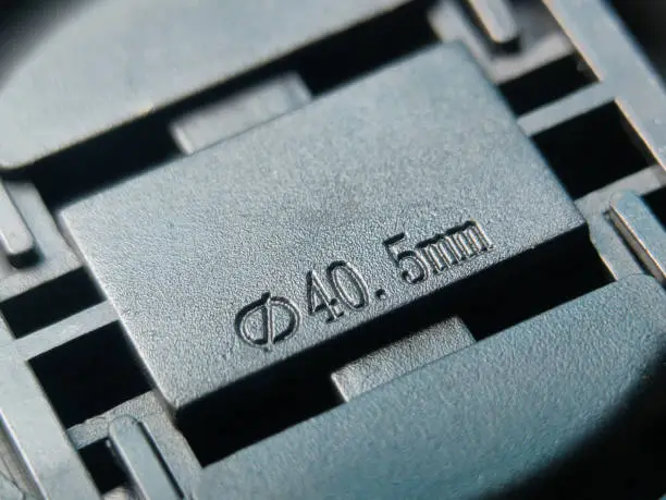 Photo of Close-up of a black 40.5mm macro lens cover.