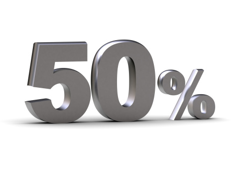 The image represents discount - 50 percent (can be used for printing and web)