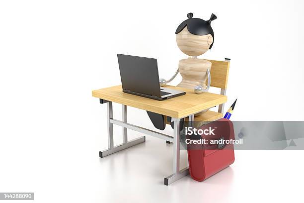 Girl And Computer Stock Photo - Download Image Now - Girls, Intelligence, Abstract