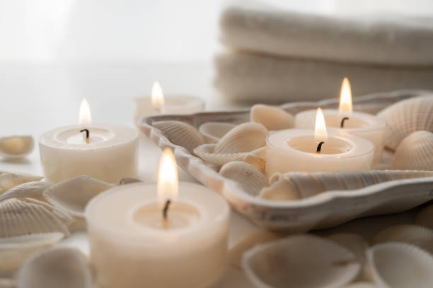 relaxation, spa, aroma, candles, seashells