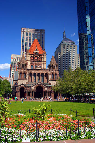 istock Copley square in Boston is shaped like an castle 144288419