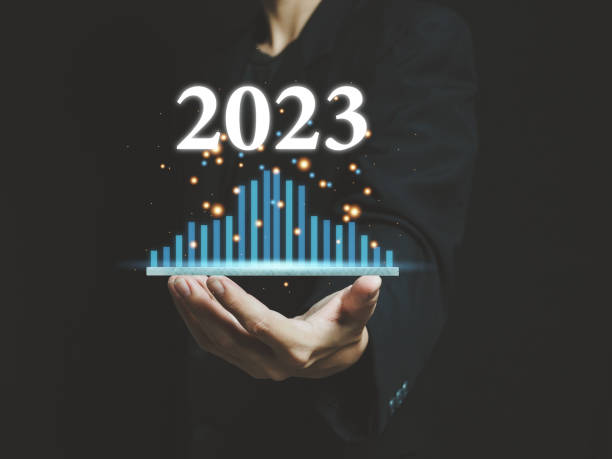 istock Businessman analyzing goals, plans and vision going up in 2023. 1442887137