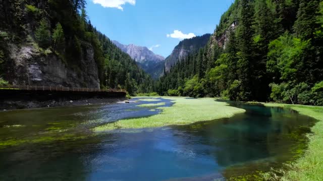 Jiuzhaigou valley flyover