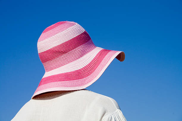 pink summer hat stock photo