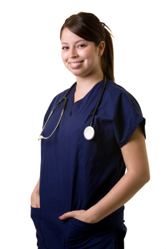 Portrait of a female medical professional showing a confident expression in a hospital