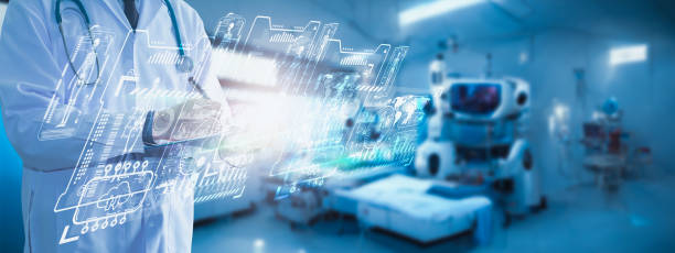 istock Doctor work with laptop computer,digital healthcare technology,system analysis network connection hologram virtual screen interface,online medical examination analysis report,banner panoramic header 1442893107