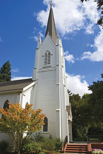 istock Lively small town church 144289394