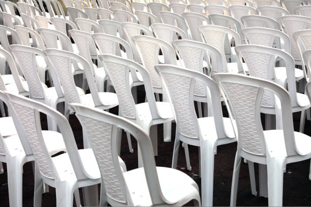 istock Rows of white seats. Empty chairs in the conference hall. 1442893963