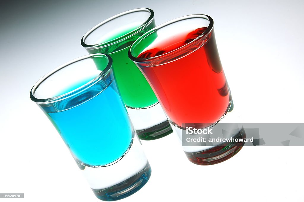 Niebieski zielony i czerwony strzałów - Zbiór zdjęć royalty-free (Alkohol - napój)