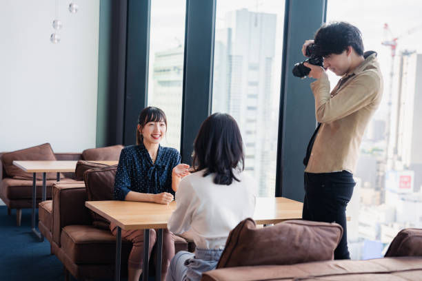 istock Young woman being interviewed by the media 1442898242