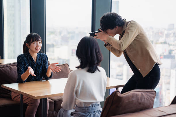 istock Young woman being interviewed by the media 1442898247