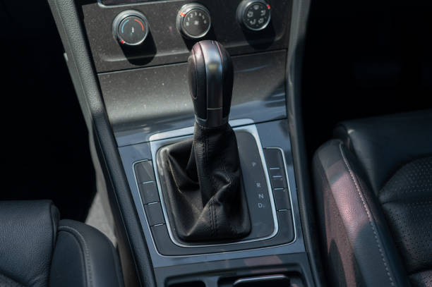 istock Interior of car with light reflecting on gear 1442899579