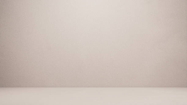 Backdrop Empty Brow Light Bright  Smooth Cement Wall Room Background stock photo