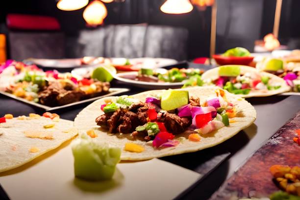 Closeup shot of tasty Tacos on the table