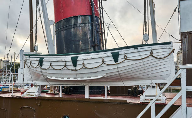 istock Wooden lifeboat hanged on a ship 1442902305